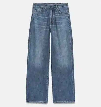 Zara Trf Relaxed Mid-Waist Denim Jeans